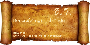 Borcsányi Tünde névjegykártya